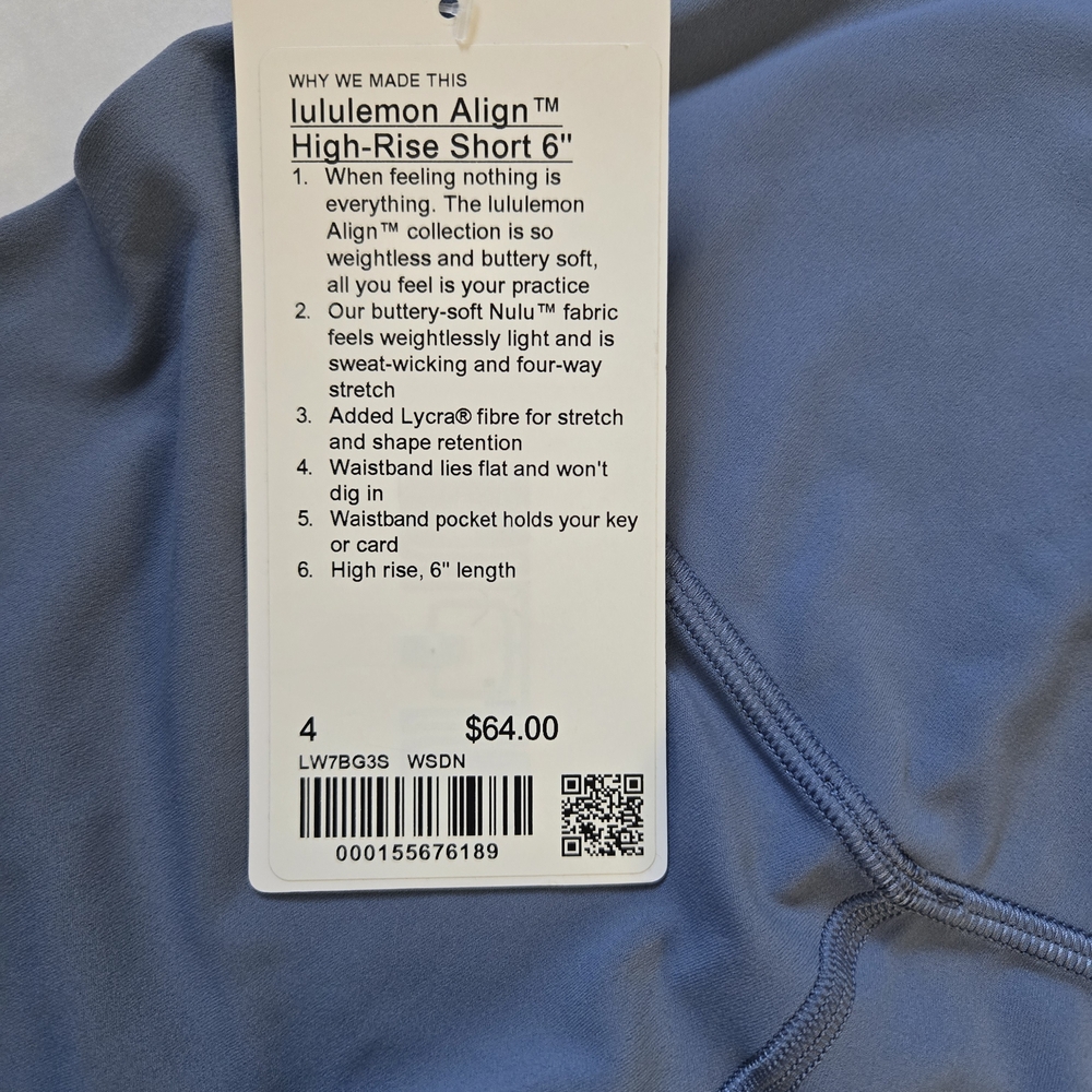 Lululemon Align HR 6" Short Sz 4 - Picture 3 of 5